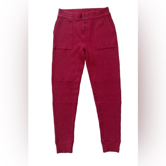 Faherty Women’s Waffle Yule Jogger in Cranberry Size Small Loungewear Comfy - Picture 1 of 10